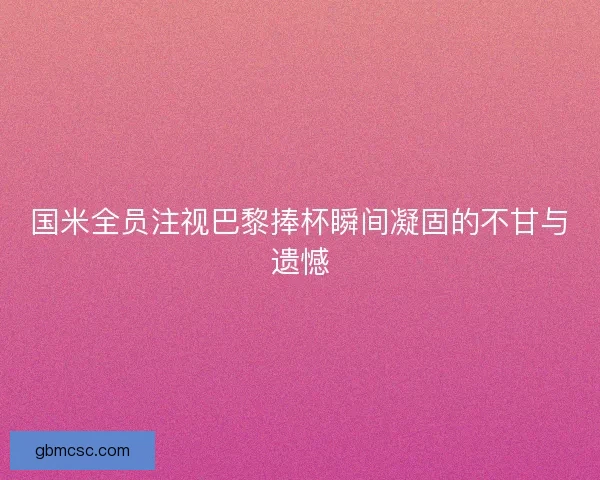 国米全员注视巴黎捧杯瞬间凝固的不甘与遗憾